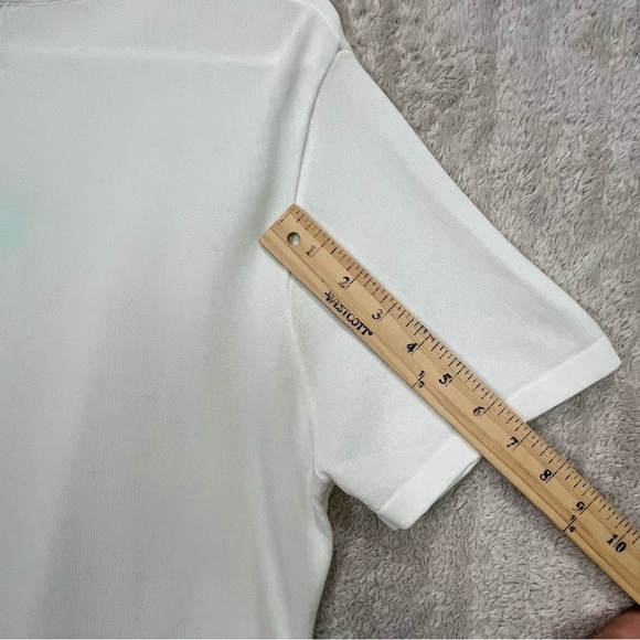 NWT Modern Citizen Jude White Wrap Knit S. Sleeve Top Sz XL Stretchy Front Tie - Picture 14 of 16